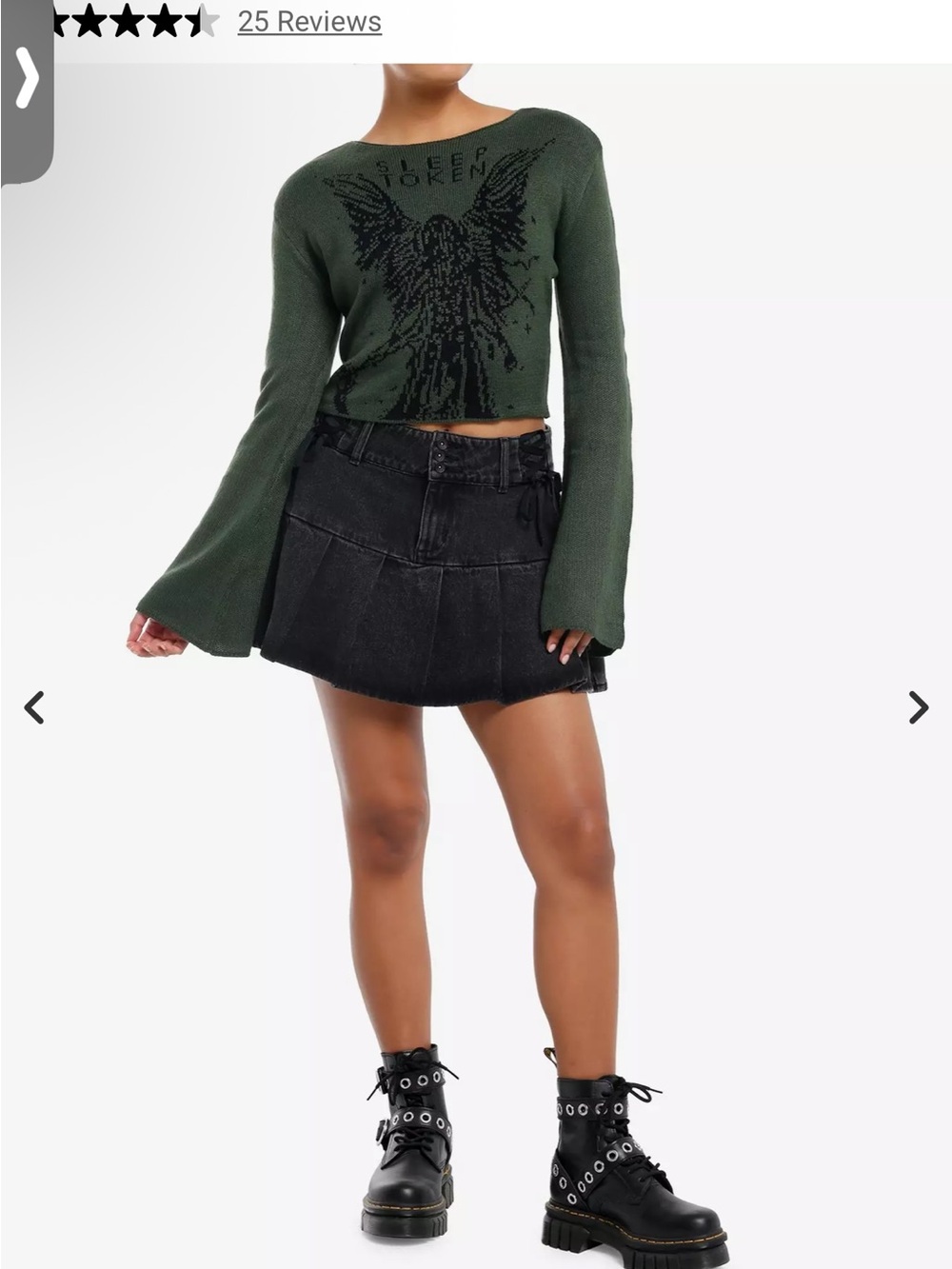 Hot Topic Sleep Token Bell-Sleeve Knit Sweater (says LG fits like MD) - Picture 2 of 3